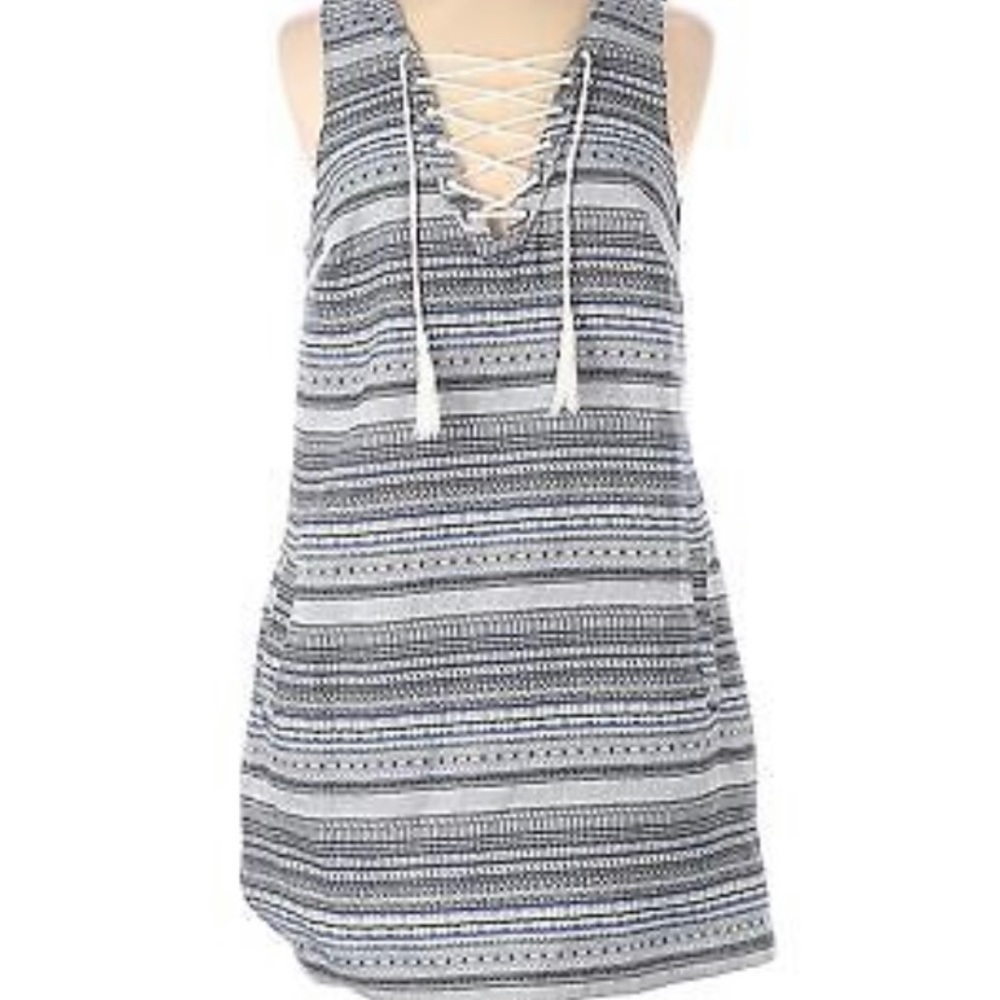 NWOT Jack by BB Dakota Patterned Blue Sleeveless Shift Dress Size Small